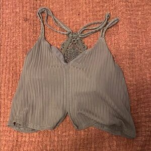 brown crop top with built in bra NO PADDING